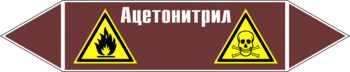 Маркировка трубопровода "ацетонитрил" (пленка, 507х105 мм) - Маркировка трубопроводов - Маркировки трубопроводов "ЖИДКОСТЬ" - ohrana.inoy.org